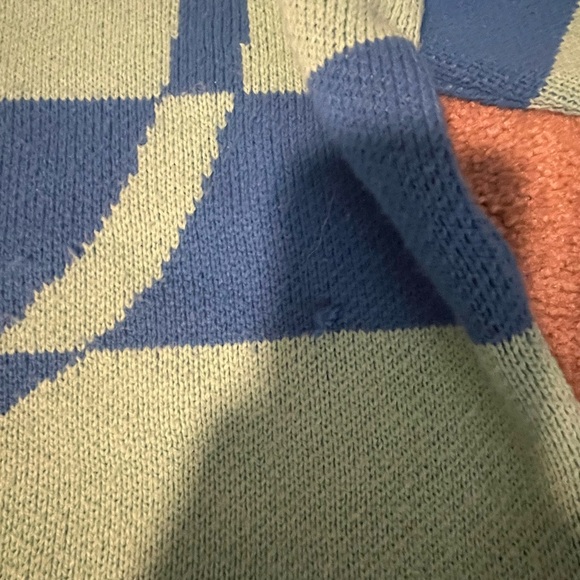 Topshop Blue and Green Striped Yin Yang Sweater - Picture 2 of 4